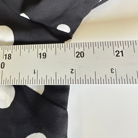 My Michelle Blouse Black/White Polka Dot Button Down Classic Office Large‎ NWT - Picture 10 of 12